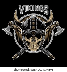 Vector Vikings Skull Warrior Emblem Vector Stock Vector (Royalty Free ...