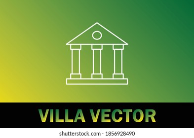 Icono del vector de villa. Aislado sobre fondo degradado. Tema de negocios y educación.