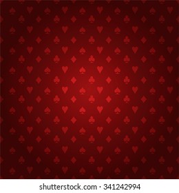 Vector vinous background with red playing cards for casino