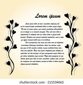 Vector of vintage abstract artistic floral with text frame