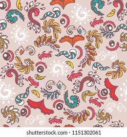 Vector vintage abstract doodle elements.Seamless pattern. universal background