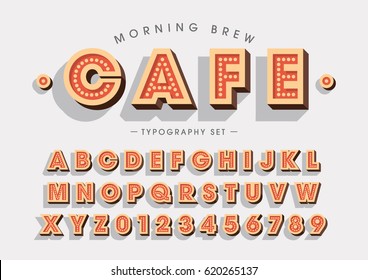 Vector of vintage abstract font and alphabet
