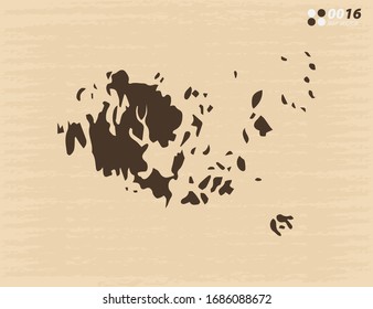 Vector vintage of Aland Islands map on old paper background.