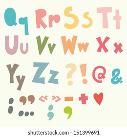 Vector Vintage Alphabet. Cute hand drawn letters./2