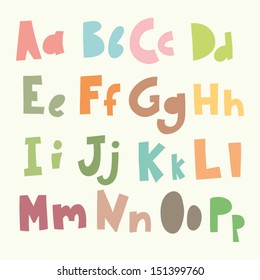 Vector Vintage Alphabet. Cute hand drawn letters./1