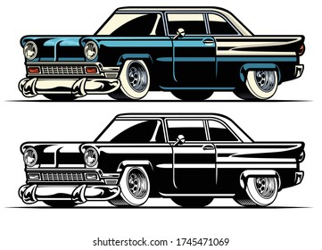 vector of vintage american classic car