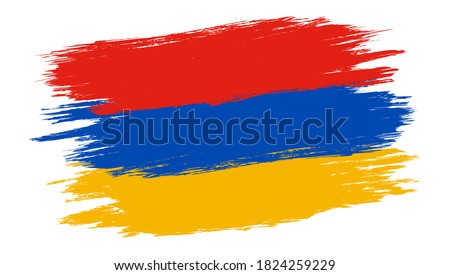 Vector vintage Armenia flag. Drawing flag of Armenia in grunge style.