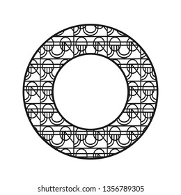 Vector vintage art deco decorative ornamental round element for design rosette, invitation card, print. Retro vintage logo.