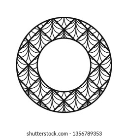Vector vintage art deco decorative ornamental round element for design rosette, invitation card, print. Retro vintage logo.