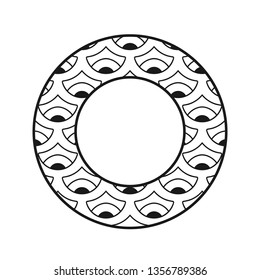 Vector vintage art deco decorative ornamental round element for design rosette, invitation card, print. Retro vintage logo.