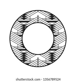 Vector vintage art deco decorative ornamental round element for design rosette, invitation card, print. Retro vintage logo.