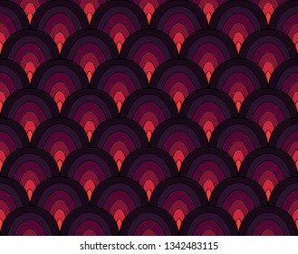 Vector Vintage Art Deco Seamless Pattern. Wavy texture. Retro stylish background.