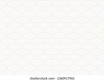Vector Vintage Art Deco Seamless Pattern. Wavy texture with circles. Retro stylish background.