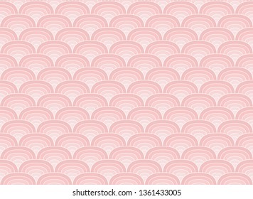 Vector Vintage Art Deco Seamless Pattern. Wavy texture with circles. Retro stylish background.