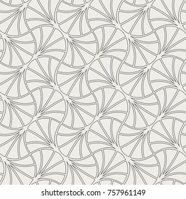 Vector Vintage Art Deco Seamless Pattern. Wavy texture with circles. Retro stylish background.