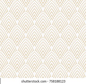 Vector Vintage Art Deco Seamless Pattern. Wavy texture with circles. Retro stylish background.