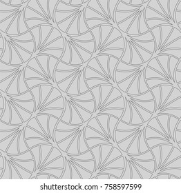 Vector Vintage Art Deco Seamless Pattern. Wavy texture with circles. Retro stylish background.
