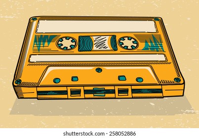 Vector vintage audio cassette