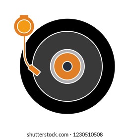 vector vintage audio gramophone isolated icon - dj music illustration sign . musical sign symbol