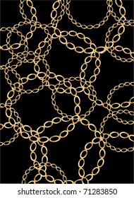 vector vintage backdrop with golden chains