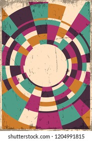 Vector Vintage Background from the 1970s. Grunge Effect