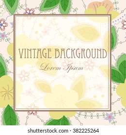 Vector vintage background with apple flowers
