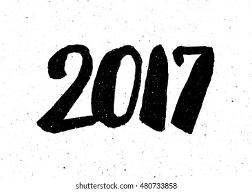 Vector vintage background with calligraphy for New Year 2017
