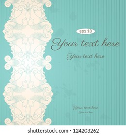 Vector vintage background. Filigree frame and grungy  paper. Place for your text. Easy to change colors