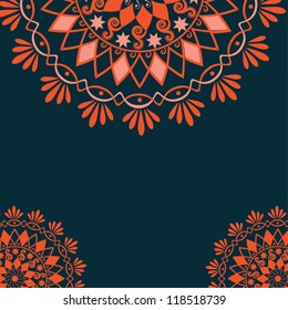 Vector vintage background with floral elements
