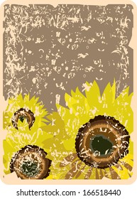 vector vintage background with flowers