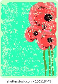 vector vintage background with flowers