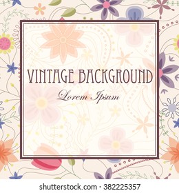 Vector vintage background with flowers