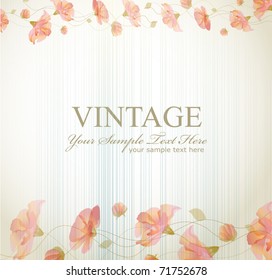 vector vintage background with flowers