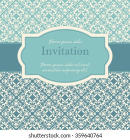 Vector vintage background and frame for design invitations and cards