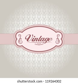 Vector vintage background and frame, for invitation or announcement