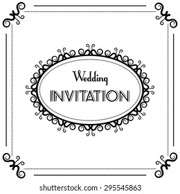 Vector vintage background and frame with sample text, for invitation or announcement