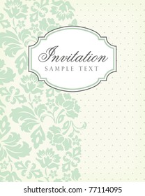 Vector vintage background and frame with sample text, for invitation or announcement