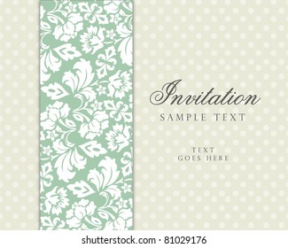 Vector vintage background and frame with sample text, for invitation or announcement