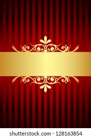 Vector vintage background with gold decoration