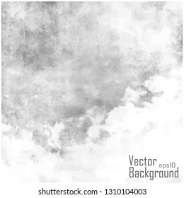 Vector - Vintage background in the grey shade with clouds