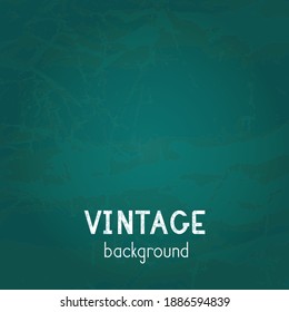Vector vintage background. Grunge texture of old paper. Green.