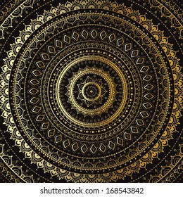 Vector vintage background.  Mandala. Indian decorative pattern.