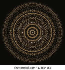 Vector vintage background.  Mandala. Indian decorative pattern.