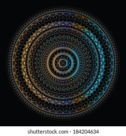 Vector vintage background. Mandala. Indian decorative pattern.