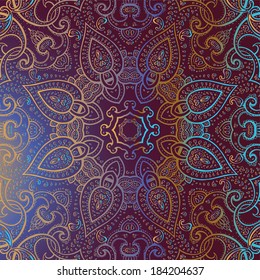 Vector vintage background. Mandala. Indian decorative pattern.