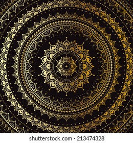 Fondo vectorial vintage.Mandala. Patrón decorativo indio.