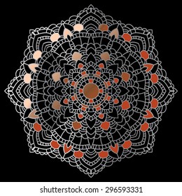 Vector vintage background. Mandala Indian decorative pattern.