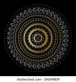 Vector vintage background. Mandala Indian decorative pattern.