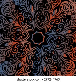 Vector vintage background. Mandala Indian decorative pattern.