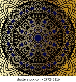 Vector vintage background. Mandala Indian decorative pattern.